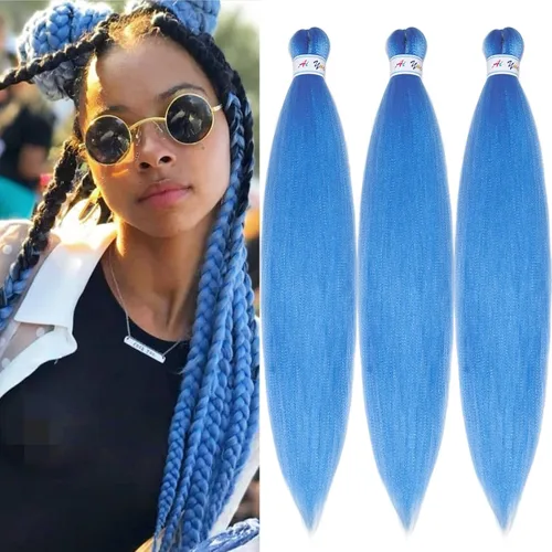 Vista 16 de Pelo trenzado corto 1B negro preestirado Extensiones de pelo trenzado para niños para trenzas de caja sin nudos, pelo trenzado preestirado de 16