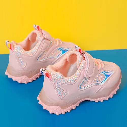 Vista 2 de Primavera otoño antideslizante suela suave bebé niño LED luces intermitentes zapatos niños niñas niños deportes tamaño 8 zapatos
