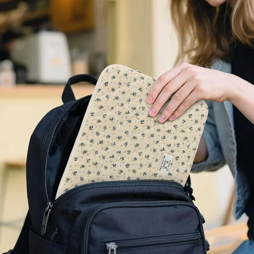 Vista 5 de Funda acolchada para laptop de 15 a 15.6 pulgadas, bonita funda protectora acolchada para computadora portátil con estampado floral para MacBook