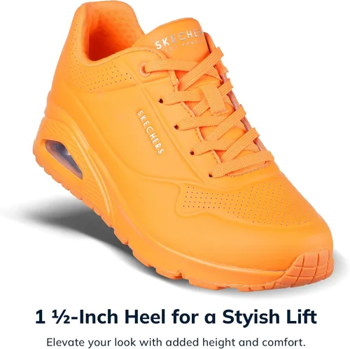 Vista 6 de Skechers Uno - Night Shades Zapatos deportivos para mujer, tenis con espuma viscoelástica refrescante, entresuela Skech-Air y empeine de Durabuck