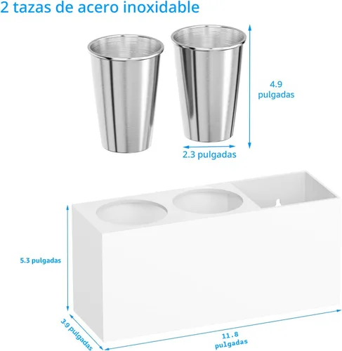 Vista 6 de NIUBEE Organizador de herramientas de peinado de montaje en pared - Soporte de gabinete de baño para secadores, planchas planas, rizadores - Blanco