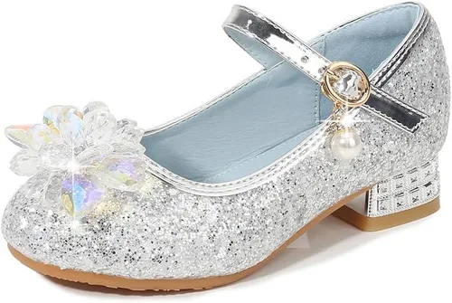 Vista 5 de 7 Toddler Girl Slippers Toddler Little Kid Girls Dress Pumps Glitter Sequins Toddler Girls Kitty Slippers