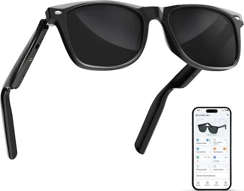 Vista 17 de GetD Lentes inteligentes de acetato 2026, ChatGPT y traductor en tiempo real de 145 idiomas, gafas Bluetooth con lente transparente, duración