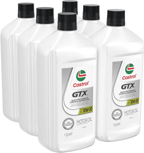 Vista 10 de Castrol Aceite de motor convencional GTX 10W-30, 1 cuarto de galón, paquete de 6