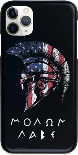 Vista 8 de Inspired Cases - Compatible con iPhone Xs Max - Funda protectora con textura 3D para Apple iPhone Xs Max - Bandera americana - Spartan - Molon Labe