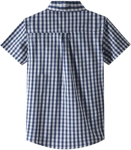 Vista 2 de Spring&Gege Camisas de vestir de manga corta para niños Uniforme formal tejido sólido