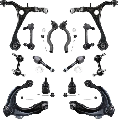 Vista 111 de Detroit Axle - Kit de suspensión frontal de 15 piezas para Jeep Grand Cherokee 99-04 1999 2000 2001 2002 2003 2004, brazos de control superior e