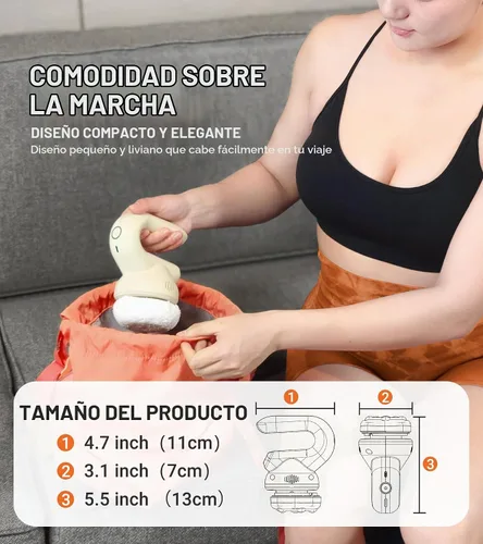 Vista 6 de Prime - Mini masajeador de terapia orbital de mano, masajeador de tejido profundo giratorio y vibratorio, herramienta de masaje ajustable