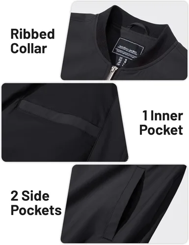 Vista 6 de TACVASEN Chaqueta Ligera para Hombre Chaqueta Bomber de Primavera Otoño Rompevientos Abrigos Casuales Elegantes con Bolsillos