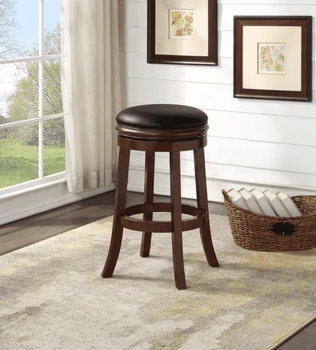 Vista 6 de Boraam Taburete giratorio sin espalda, 29" altura de barra, negro/capuchino Negro/Cappuccino