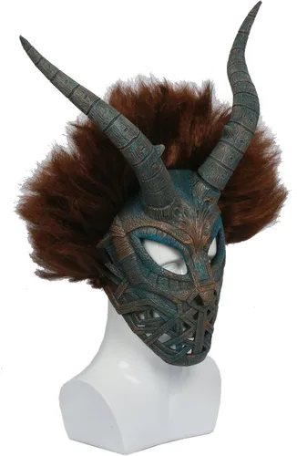 Vista 3 de Xcoser Máscara Killmonger para disfraz de resina de Halloween para adultos, Máscara Killmonger