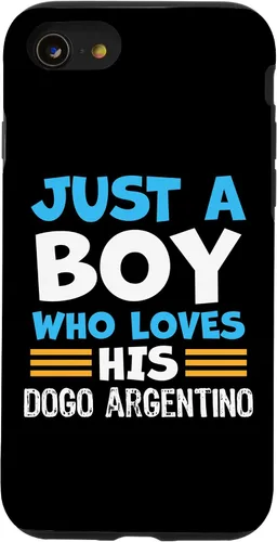 Vista 18 de Just a Boy who Loves his Dogo Argentino Case for iPhone 16