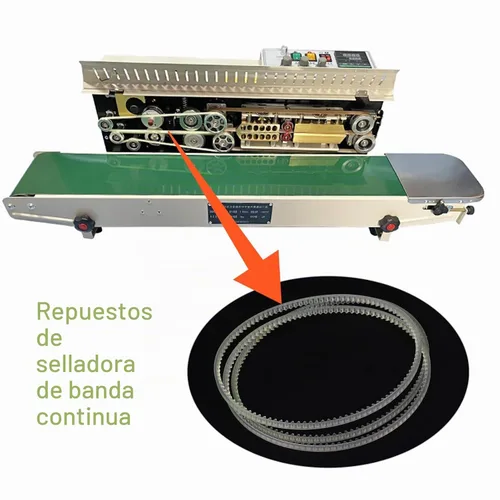 Vista 5 de 20 piezas de repuesto de correa de dientes de correa de engranaje para FR-900 FRM-900 serie continua máquina de sellado de bolsas (16.142 in)