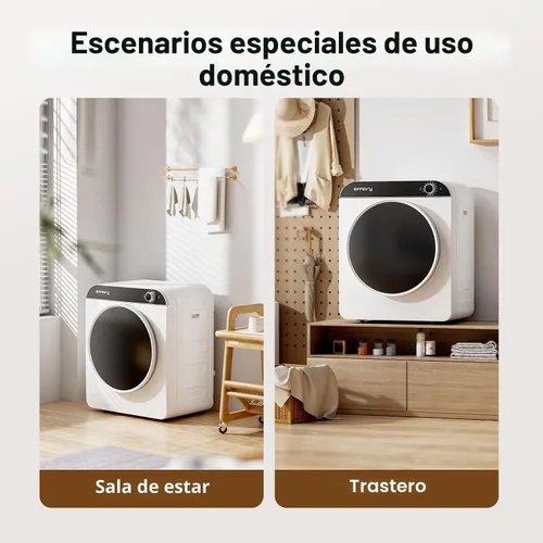 Vista 6 de Secadora de ropa portátil de 120 V, 830 W, compacta, máquina eléctrica de 2.0 pies cúbicos para espacios pequeños, apartamentos, casas rodantes