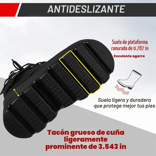 Vista 4 de mikarka Botas holográficas de plataforma para mujer, con cordones en el tobillo, con tachuelas y hebilla, góticas, de cuña apilada, botines de Cuña