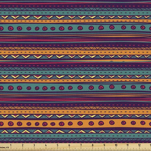 Vista 20 de Ambesonne - Tela multicolor impresa digital por The Yard
