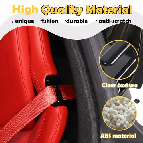 Vista 3 de Kit de cubierta decorativa de hebilla para cinturón de seguridad compatible con Chevrolet Corvette C8 2020-2023, accesorios de repuesto para hebilla