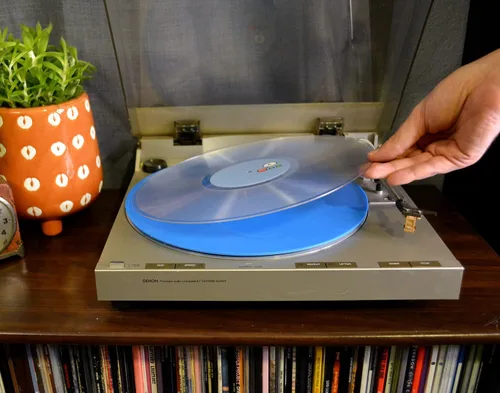 Vista 4 de Break Tradition Tapete acrílico para tocadiscos – Accesorios de discos de vinilo para tocadiscos LP – Alfombrilla giratoria premium para reducir