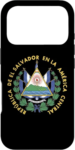 Vista 29 de Funda para iPhone 13 Pro Max con emblema nacional de escudo de armas de El Salvador