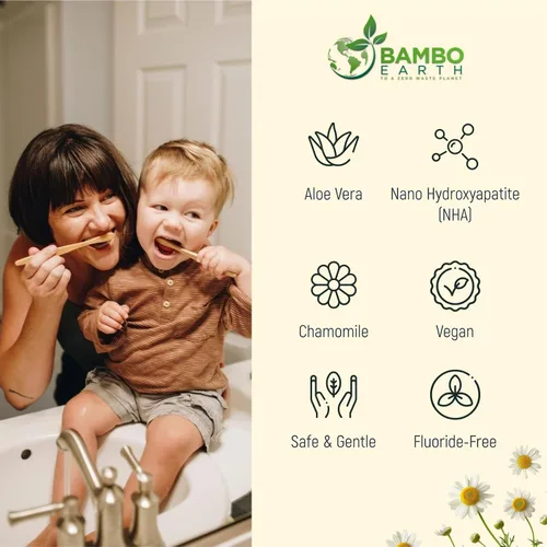 Vista 6 de Pasta dental natural sin flúor - Nano hidroxiapatita, remineralizante, para dientes sensibles, blanqueadora y tubo de cero desperdicio - Recomendada