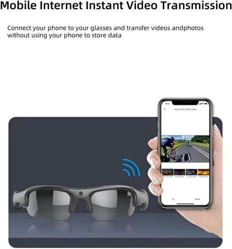 Vista 6 de Smart Bike Glasses Cámara HD 1080P WiFi Deportes Gafas con Cámara Video Gafas Video para Hombres/Mujer con 32G TF Tarjeta