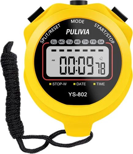 Vista 8 de Stopwatch Timer Lap Split Digital Stopwatch with Clock Calendar Alarm, Large Display Stop Watch for Sports Kids Coaches Swimming Running