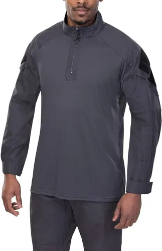 Vista 6 de Vertx - Camisa de manga larga con cremallera para hombre, camiseta táctica de trabajo con bolsillos, tela Ripstop, equipo de supervivencia EDC