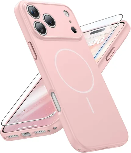 Vista 63 de FNTCASE Funda para iPhone 14 Pro Max color azul: [compatible con Magsafe] Funda magnética mate sólida con [protección completa de la cámara]