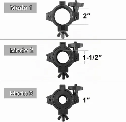 Vista 2 de Paquete de 5 abrazaderas de luz de escenario de 33 libras para DJ Par Light Plastic O Clamp Gancho de montaje de armadura para tubo OD de 1" 1-1/2