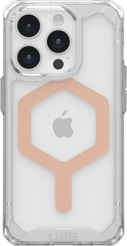 Vista 6 de URBAN ARMOR GEAR UAG - Funda compatible con iPhone 15 Pro de 6.1 pulgadas, imán integrado Plyo hielo/oro rosa compatible con carga MagSafe