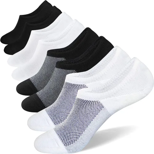 Vista 15 de SIXDAYSOX Calcetines invisibles para hombre, paquete de 6/8 unidades, de algodón, finos, corte bajo, antideslizantes para zapatos planos, tenis