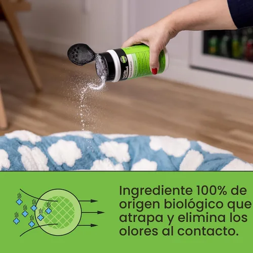 Vista 6 de Pet Life Unlimited Polvo desodorante y refrescante para alfombras, seguro para mascotas, aroma a hoja de enebro a base de plantas, fabricado