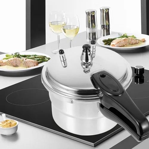Vista 8 de Hemobllo Olla de alta presión para estufa de cocción rápida, diseño grueso, mango ergonómico para estufas de gas e inducción, multifuncional