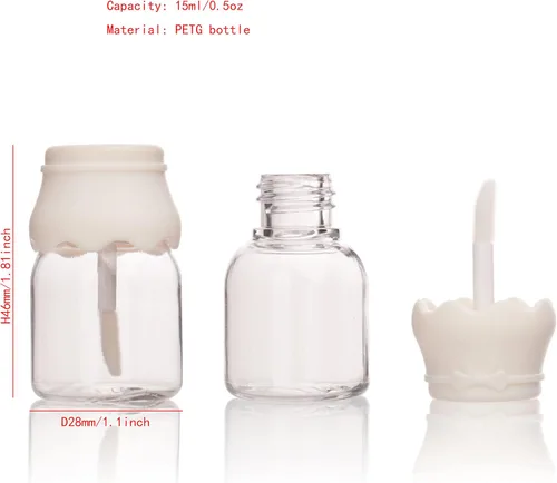 Vista 2 de COSIDEA 10PCS Vacío 0.5 fl oz Bebé Biberón Brillo Labios Tubos Blanco Lindo Lipgloss Contenedor de Contenedor de Embalaje de Aceite de ricino