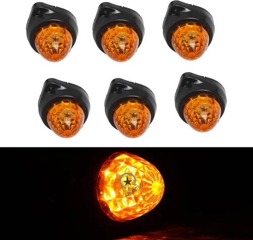 Vista 21 de Paquete de 10 luces LED para semirremolques para semirremolques, 12 V, impermeable, luces de pollo ámbar para semircamiones, carga carga, luces