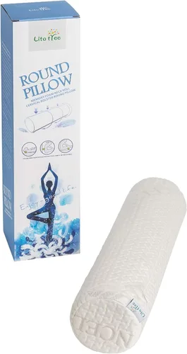 Vista 8 de Almohada redonda de espuma viscoelástica cómoda para el cuello y cojín cervical con funda suave extraíble lavable para columna vertebral y cuello