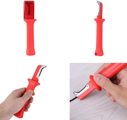 Vista 7 de Cuchillo pelacables Cuchillo Rojo Acero Inoxidable Pp 1 Pc Cable de Aislamiento Eléctrico Cortador Cortador de Mango Aislado Herramienta Con Rojo