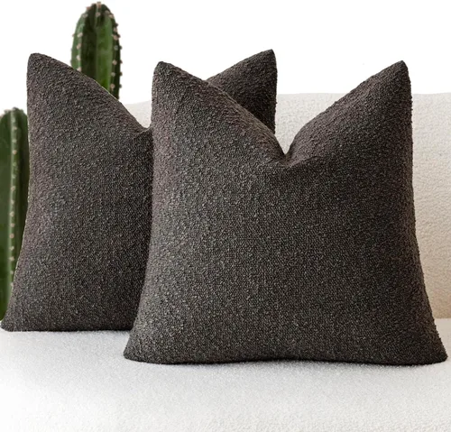 Vista 24 de Foindtower - Juego de 2 fundas decorativas de textura de bucle, fundas de almohada acentuadas, fundas de cojín sólidas, neutrales, para sofá, silla