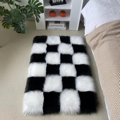 Vista 17 de Alfombra de piel sintética de 2 x 6 pies, color beige, lavable a máquina, súper suave, esponjosa, alfombra de piel de oveja mullida para dormitorio