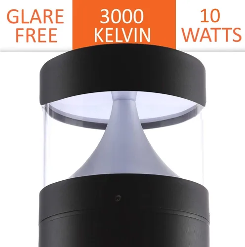 Vista 2 de Luces LED de paisaje bolardo 25 "10W 3000K 120V-277V Comercial/Residencial moderno Ballard Iluminación accesorio para jardín, camino, entrada luz