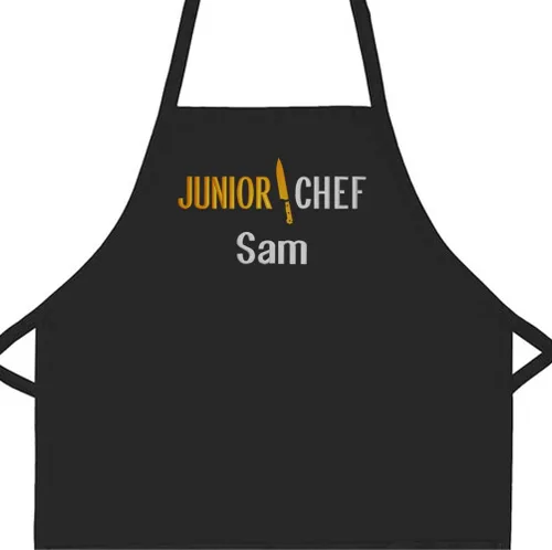 Vista 2 de Delantal personalizado bordado Junior Chef Kids Delantal