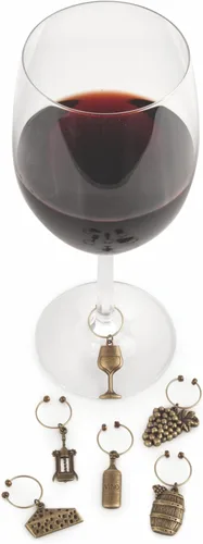 Vista 6 de Twine Dijes de vino y marcadores de bebidas para copas de vino, 6