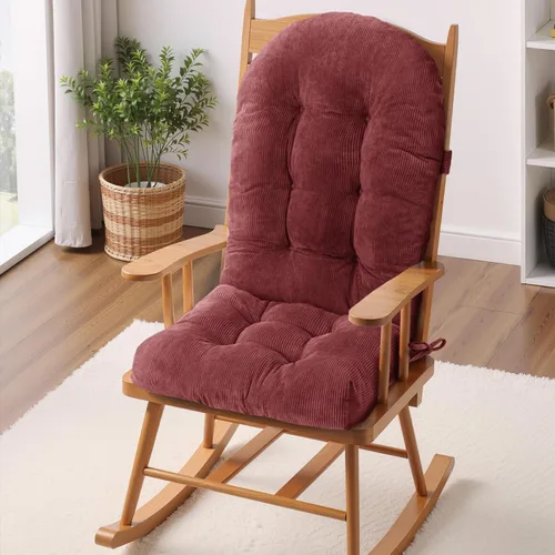 Vista 25 de Cojín para Silla Mecedora - Tela de Chenilla, Esponja de Alta Densidad, Almohadillas de Asiento Copetudas Antideslizantes y Duraderas con Lazos