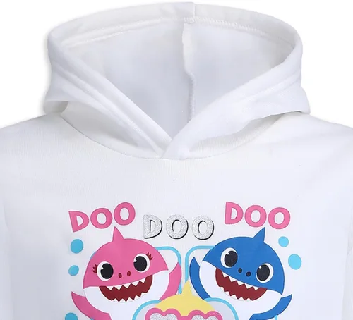 Vista 3 de Nickelodeon Baby Shark - Conjunto de sudadera con capucha y pantalones para niñas pequeñas