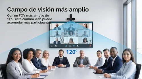 Vista 8 de Cámara web HD 1080P con micrófono, cancelación de ruido, cubierta de privacidad, lente gran angular, corrección de luz automática, cámara web USB