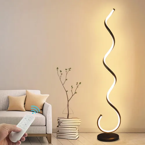 Vista 10 de Lámpara de Pie LED Espiral, 40W Lámparas de Pie Regulables para Sala de Estar con Control Remoto, Colores y Brillo Ajustables sin Escalones Lámpara