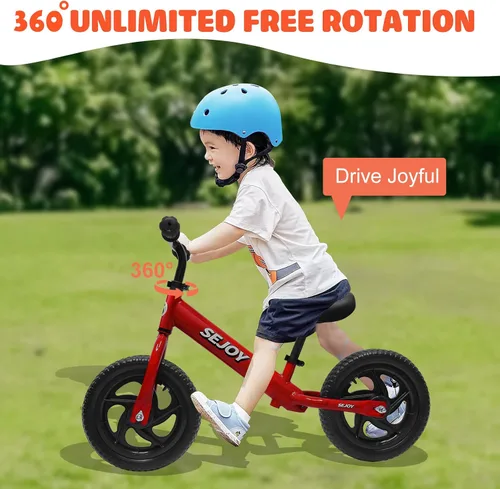 Vista 7 de Sejoy Bicicleta de equilibrio para bebés de 1 año, bicicleta de equilibrio ajustable para niños de 10 a 36 meses, bicicleta de equilibrio para bebés