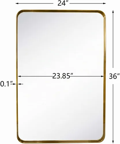 Vista 4 de TEHOME - Espejo de baño para montar en la pared Pincel dorado