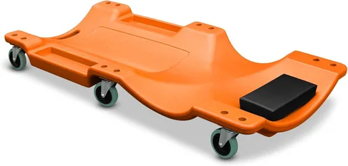 Vista 15 de Auto Dynasty Tablilla rodante de 40 pulgadas para reparación mecánica automotriz en el garaje, de perfil bajo, con luz LED y reposacabezas Negro