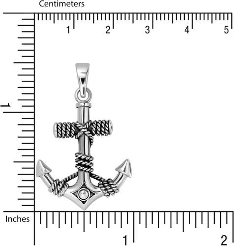 Vista 3 de withlovesilver sólida plata de ley 925encanto Mariner Anchor Colgante 2partes